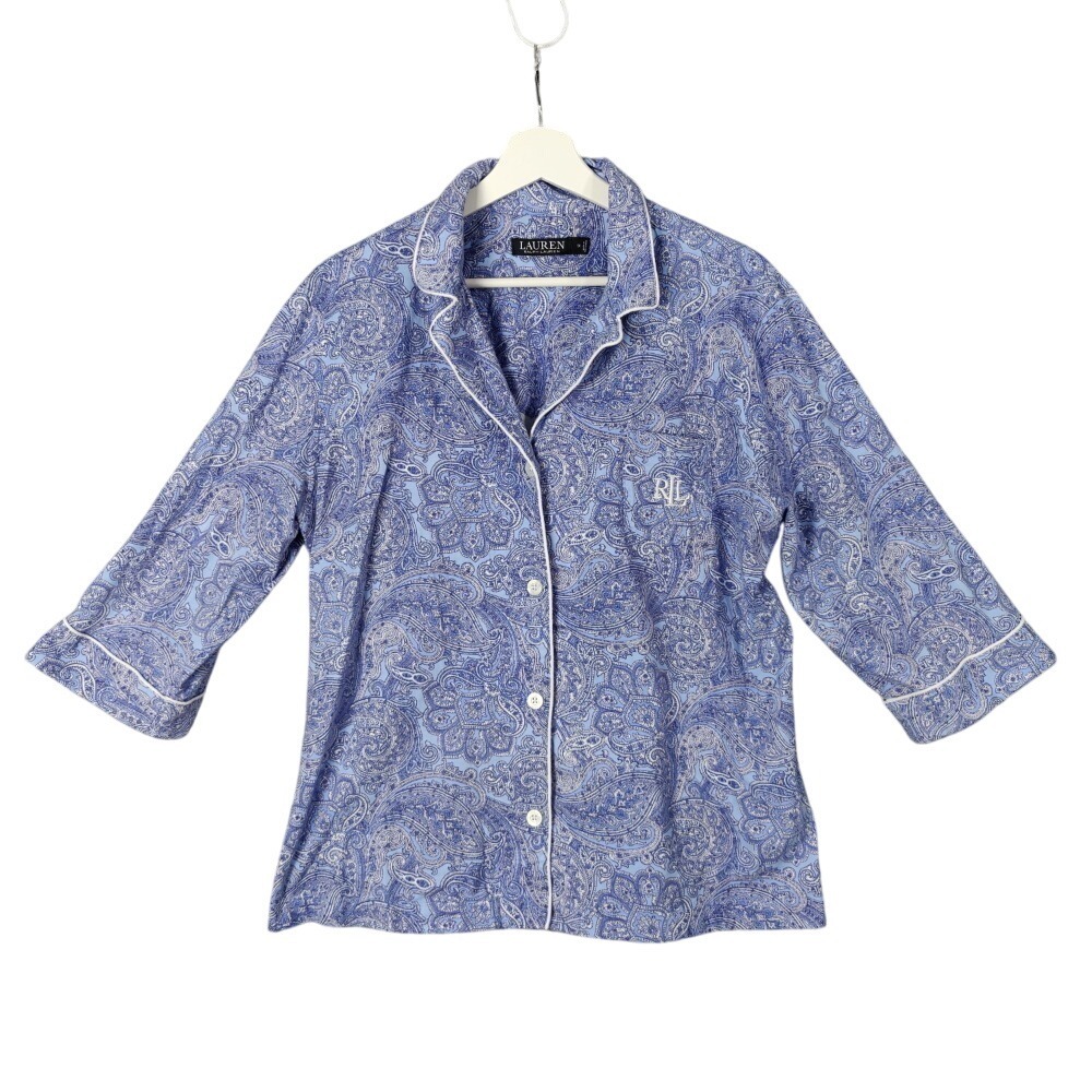 Ralph Lauren LRL Pajama Top Sleep Shirt Paisley Print 3/4‎ Sleeve Women Size 1X